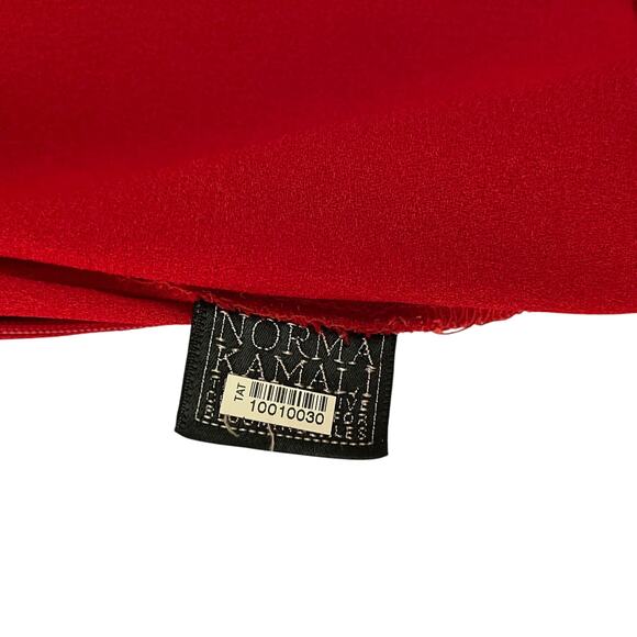 Vintage Norma Kamali x Bloomingdales 1980s Red Crepe Keyhole Pleated Jumpsuit - Picture 6 of 9